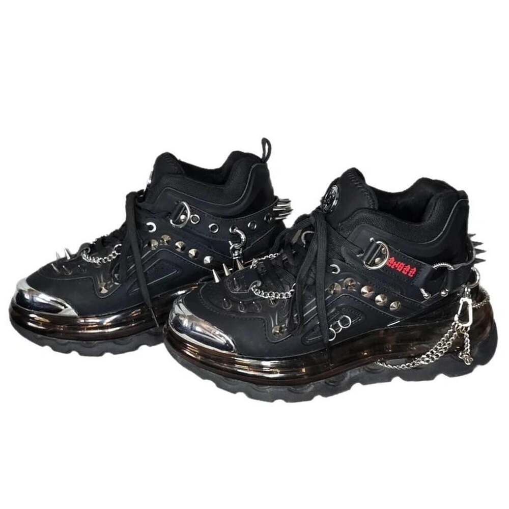 SHOES 53045 Bump’Air Gothic Black Spike Platform Sneakers